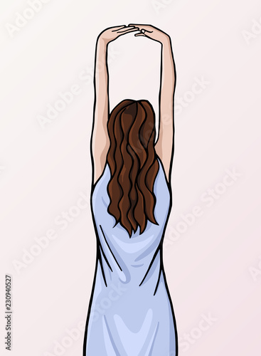 Woman Portrait Hipster Style Girl With Long Hair Standing