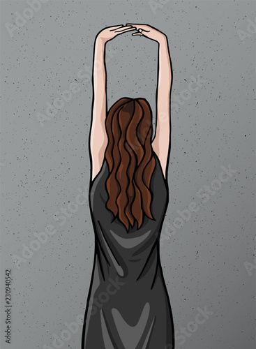 Woman Portrait Hipster Style Girl With Long Hair Standing