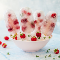 Canvas Print - Soda, Raspberry and Thyme Ice Pops