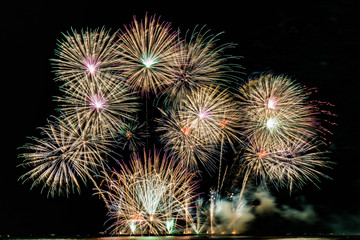 fireworks on the sky display for background.