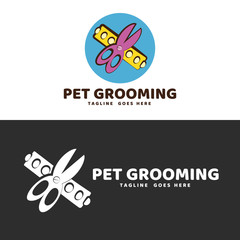 Wall Mural - Logo template.  Logo design, for a pet grooming. Vector symbol, badge, icon
