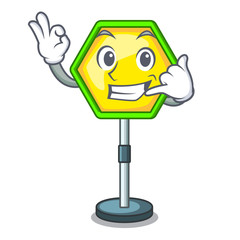 Wall Mural - Call me traffic sign isolated on the mascot