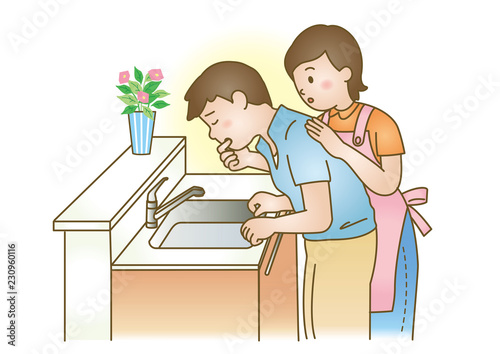 応急手当イラスト44 食中毒 誤飲 Stock Vector Adobe Stock