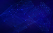 © PSergey - Blockchain network dark blue background. Abstract image of the concept of information exchange between the nodes of the network.
