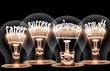 Light bulbs concept - Career, Success, Development, Growth