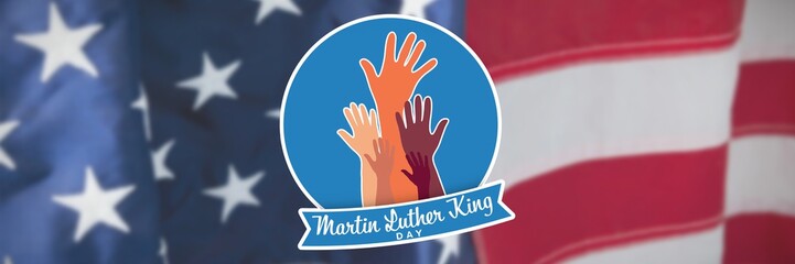 Poster - Composite image of martin luther king day with hands