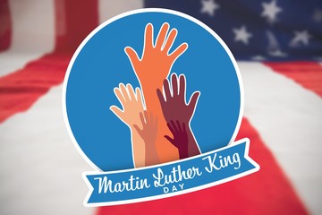 Poster - Composite image of martin luther king day with hands