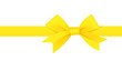 Yellow bow with horizontal red ribbon