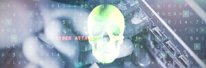 Poster - Composite image of virus background