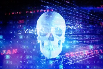Poster - Composite image of virus background
