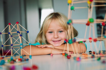 Wall Mural - child making geometric shapes, engineering and STEM