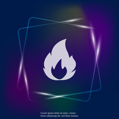 Wall Mural - Vector fire neon light icon. Layers grouped for easy editing illustration. For your design.