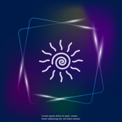 Wall Mural - Vector neon light icon sun. Layers grouped for easy editing illustration. For your design.