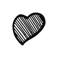 Canvas Print - heart icon. isolated object sketch black on white background