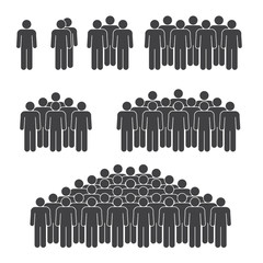 Poster - Man crowd on white background icons