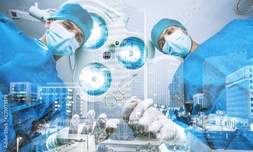 Cuadros en Lienzo Two surgeons in the operating room