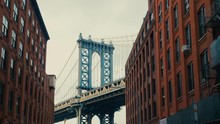 DX View Of Manhattan Bridge From Washington Street, Brooklyn, New York, USA