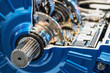 gears of the gearbox in the section. modern technological mechanisms in industry and transport