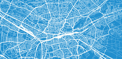 Urban vector city map of Nuremberg, Germany