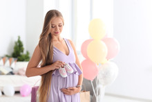 Beautiful Pregnant Woman At Baby Shower Party