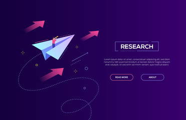 Aufkleber - Business research - modern isometric vector web banner