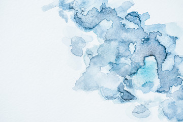 Canvas Print - abstract wallpaper with blue watercolor blots