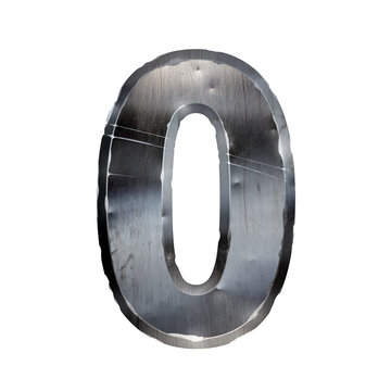 Metal number isolated on white