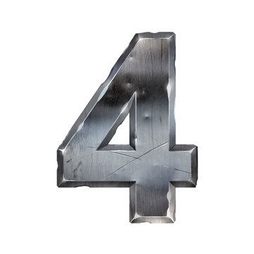 Metal number isolated on white