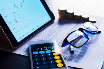 working desk of a financier