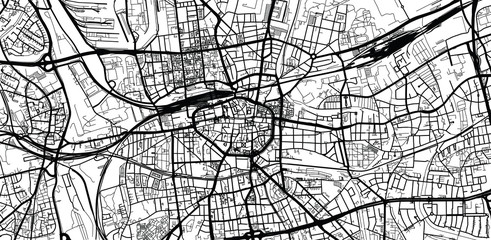 Urban vector city map of Dortmund, Germany