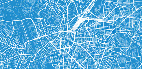 Urban vector city map of Leipzig, Germany