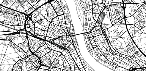 Urban vector city map of Bonn, Germany