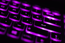 Colorful Light Keyboard For Gaming. Backlit Keyboard With Versatile Color Schemes. Light Pink