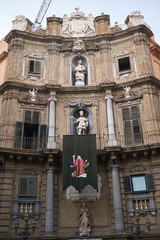 Wall Mural - Palermo, Italy - September 07, 2018 : View of Quattro Canti (north east corner)