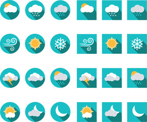 flat weather icon set