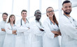 © ASDF - Group of smiling doctors with stethoscopes over white background