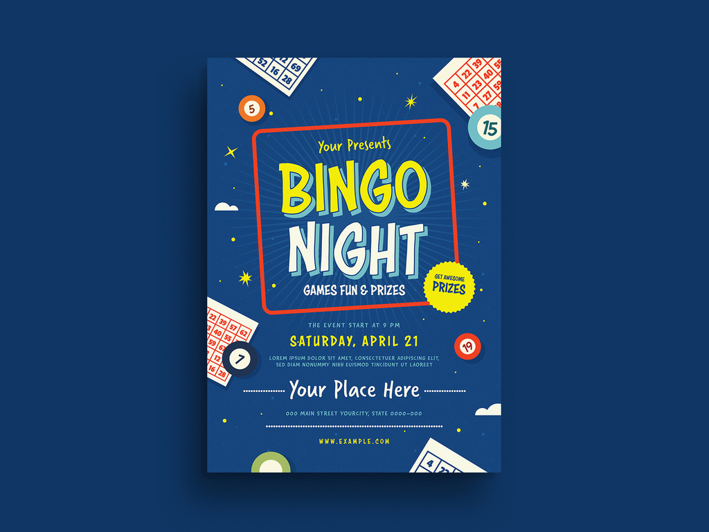 Bingo Night Flyer Layout - Stock-Vorlage  Adobe Stock Within Bingo Night Flyer Template