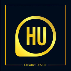 Initial Letter HU Logo Template Design Vector Illustrator