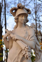 Wall Mural - Statue of goddess Bellona in Summer Garden.