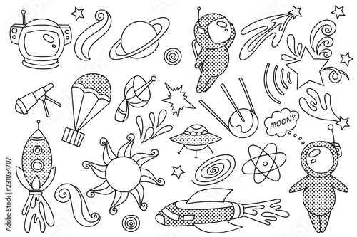 Featured image of post Doodle Cute Space Drawings - Cartoon cute doodles hand drawn space banners vector.