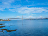 Fototapeta  - View of the Queensferry Crossing bridges over the Firth of Forth, Edinburgh, Scotland, UK.