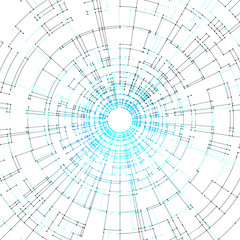Poster - Connecting lines and dots on white background. Abstract network connection design concept. Technology design vector background, digital geometric abstraction with lines and points.