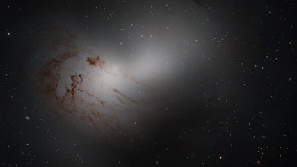 Wall Mural - Space travel to lenticular galaxy cosmic haze and dust rotating in outer space. Contains public domain image by NASA