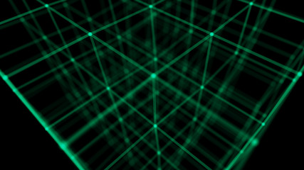 Poster - Blockchain technology concept. Big data visualization. 3D illustration. Distributed register technology