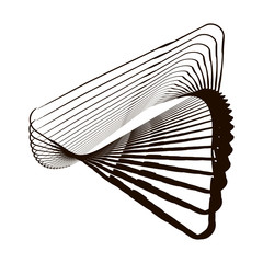 Poster - white background. tunnel abstract. twisted lines. abstract fractal background. logo. glitch lines.