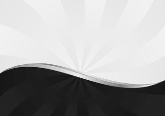 black and white wavy abstract background divided into two