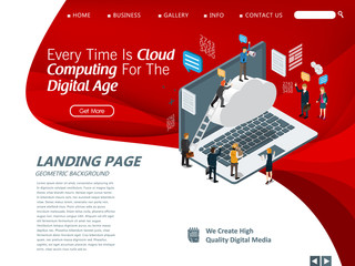 Canvas Print - website template for cloud computing management