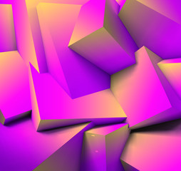 Poster - Abstract geometric background with overlapping cubes