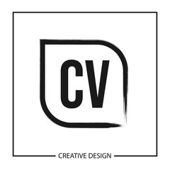 Initial Letter CV Logo Template Design Vector Illustration