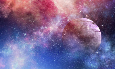 space planets and nebula